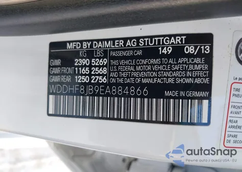 2014 Mercedes-Benz E 350 4Matic из США, поврежденный, VIN WDDHF8JB9EA884866